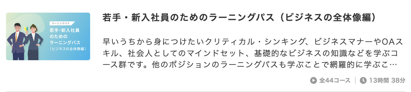 若手・新入社員のためのラーニングパス（ビジネスの全体像編）