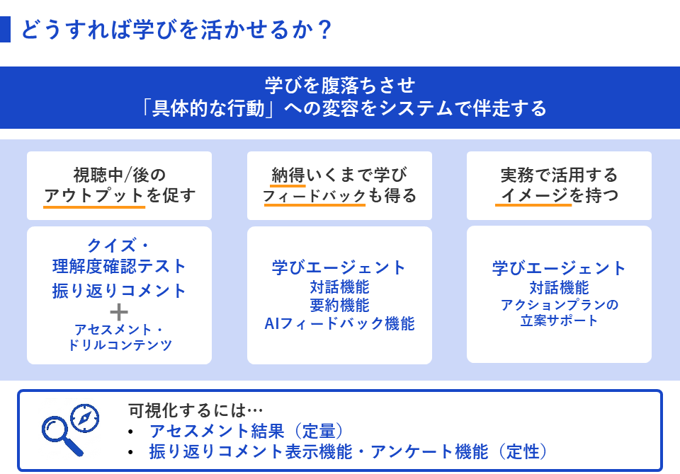 どうすれば学びを活かせるか？